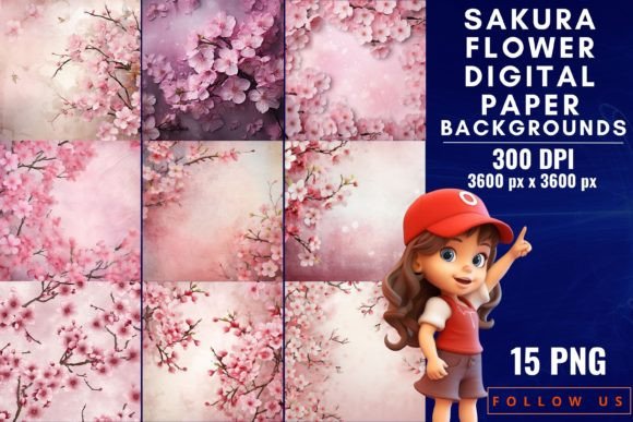 15 Exquisite Sakura Flower Digital Paper Backgrounds for Designers
