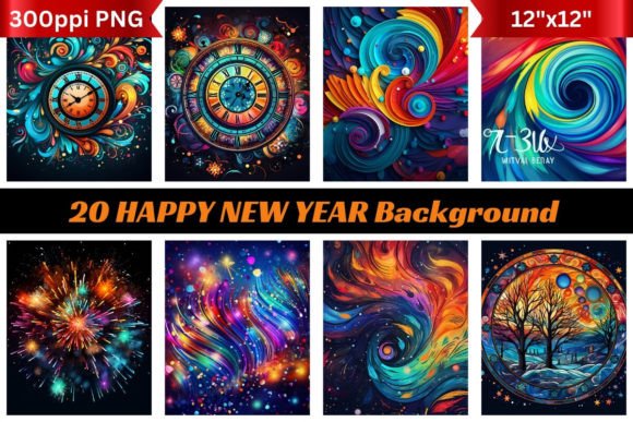 20 Happy New Year Backgrounds for Instant Festive Graphics