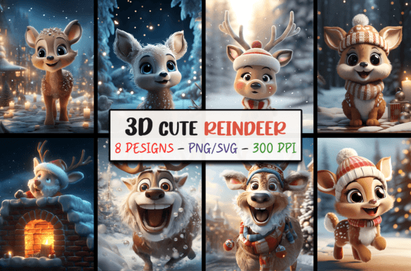 3D Christmas Backgrounds - Reindeer SVG: A Festive Design Powerhouse