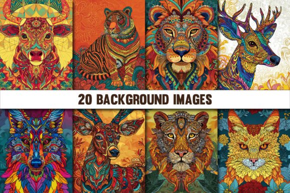 Animal Mandala Backgrounds for Covers 1: Design Inspiration