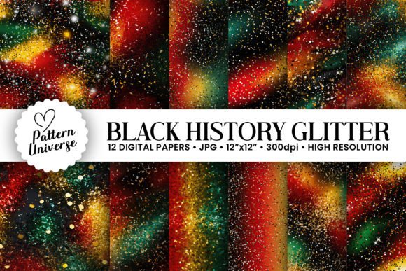 Black History Month Glitter Backgrounds for Creative Projects