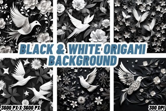 Black & White Origami Backgrounds: Monochrome Elegance