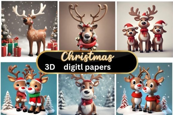 Christmas 3D Backgrounds: Reindeer with Personality
