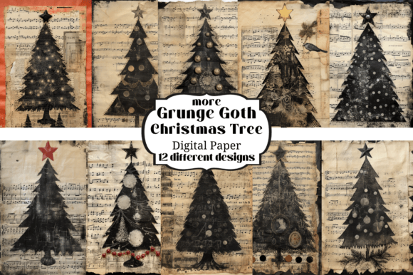 Edgy Holiday Aesthetics: Grunge Goth Christmas Tree Backgrounds