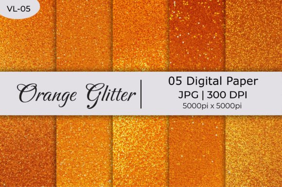 Elevate Your Projects with Orange Glitter Shiny Paper Backgrounds