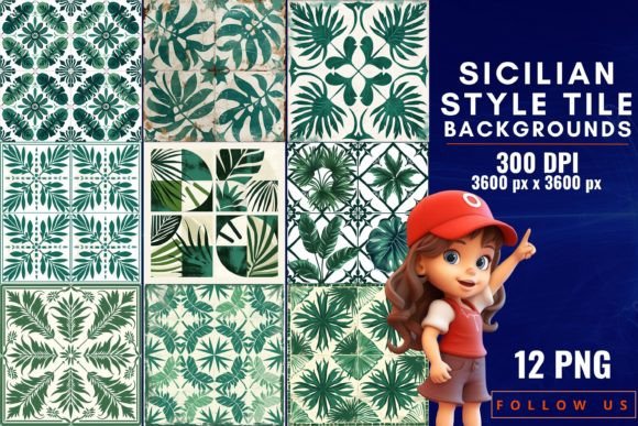 Sicilian Style Tile Backgrounds: A Digital Journey to the Mediterranean