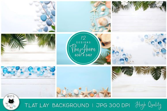 Stunning Flat Lay Backgrounds | Beach Mockups for Your Projects