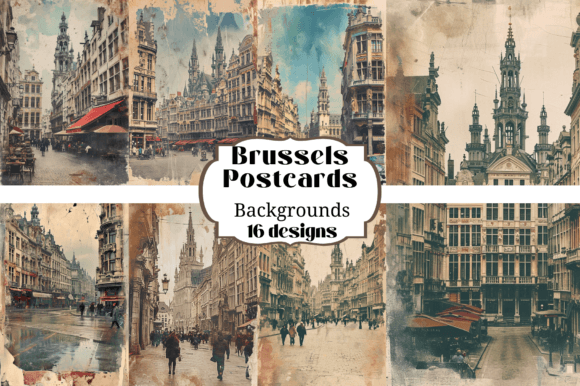 Timeless Charm: 16 Vintage Brussels Postcard Backgrounds