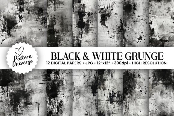 Unleash Raw Authenticity: Black & White Grunge Texture Backgrounds
