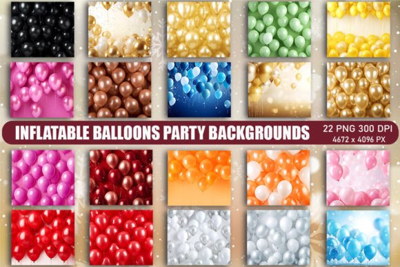 Vibrant Celebrations: Inflatable Balloons Party Backgrounds for Your Projects