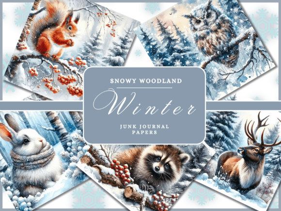 Winter Backgrounds Digital Paper: A Woodland Wonderland for Creators