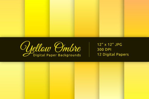 Yellow Ombre Digital Paper: A Warm Gradient for Your Designs
